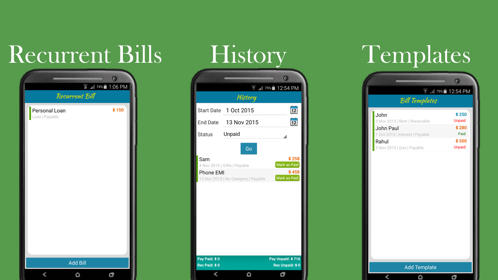 Bills Organizer With Sync Android Apps On Google Play