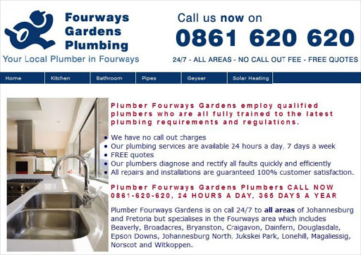 Fourways Gardens Plumbing website.