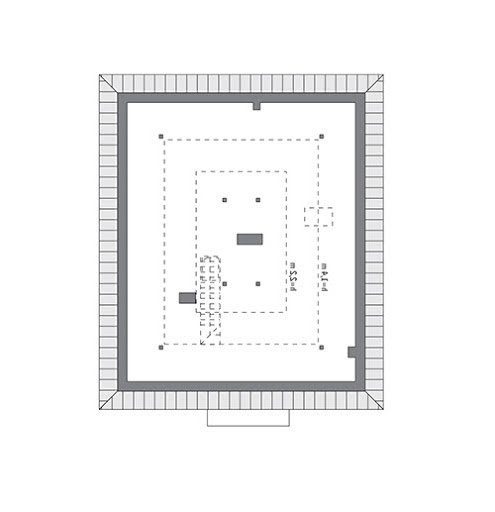 Dopasowany - wariant II - M261a - Rzut poddasza do indywidualnej  adaptacji (41,3 m2  powierzchni użytkowej)