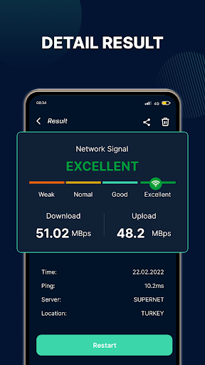 Screenshot Internet speed test: Wifi test