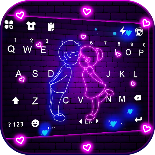 Neon Love Live Keyboard Background