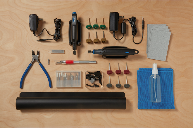 Pieces in the Formlabs Finishing Tools set