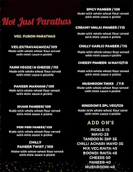 Not Just Parathas menu 1