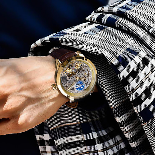 Title 6, Fashion flywheel hollow mens automatic mechani...