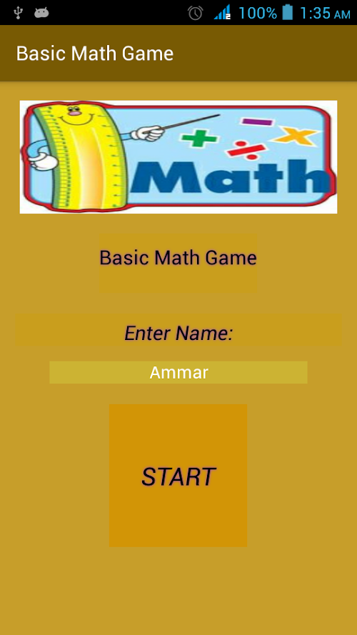 Android application Maths Brain Teasers screenshort