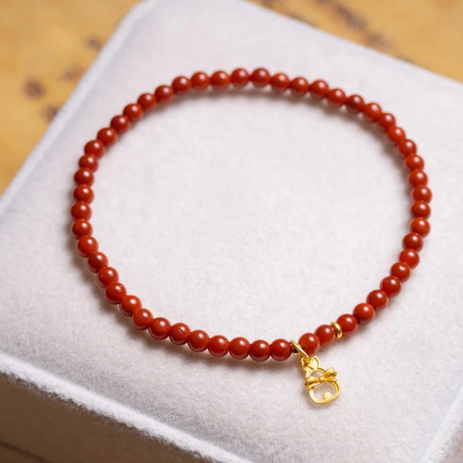 Natuurlijke enkele cirkel agaat ketting met konijn hanger, stijlvolle sieraden met symbolische betekenis, ideaal als cadeau.