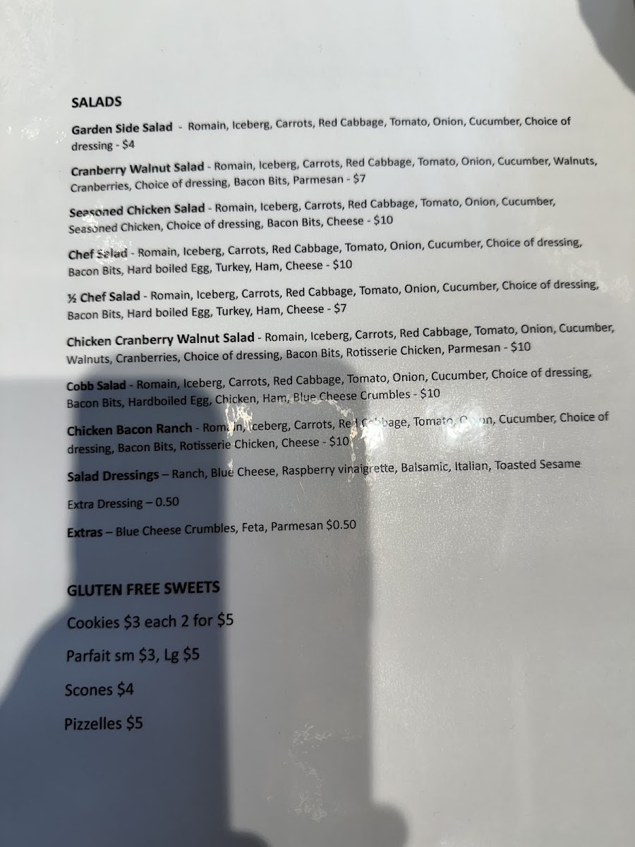 The Magic Tea House gluten-free menu