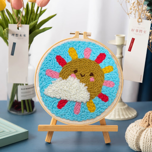 Title 7, Handmade DIY Woolen Thread Embroidery Kit Vibra...