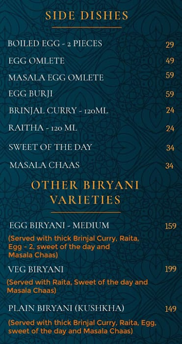 Jannath Tea House menu 