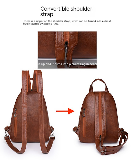 Title 3, New Large Capacity Soft Leather Womens Backpac...