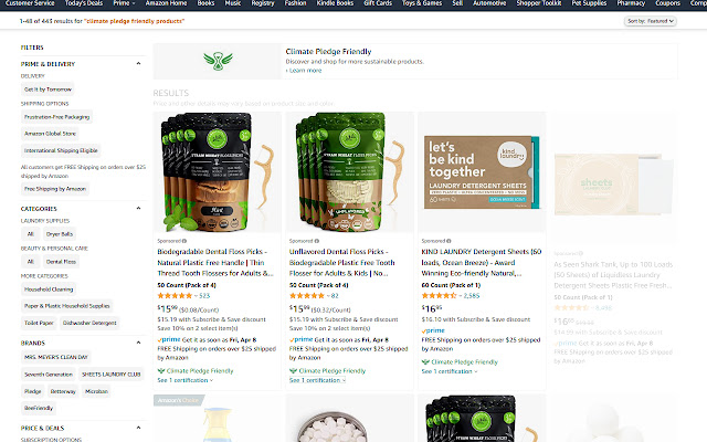 Amazon Climate Filter chrome extension