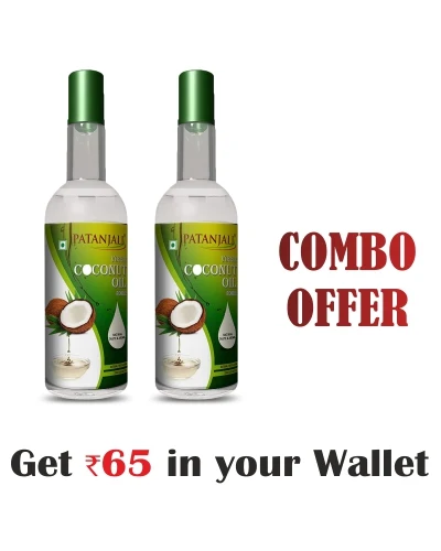 Patanjali 100% Pure Virgin Coconut Oil 500Ml Combo (Pack Of 2)- Rs 65 Off - 1 ltr