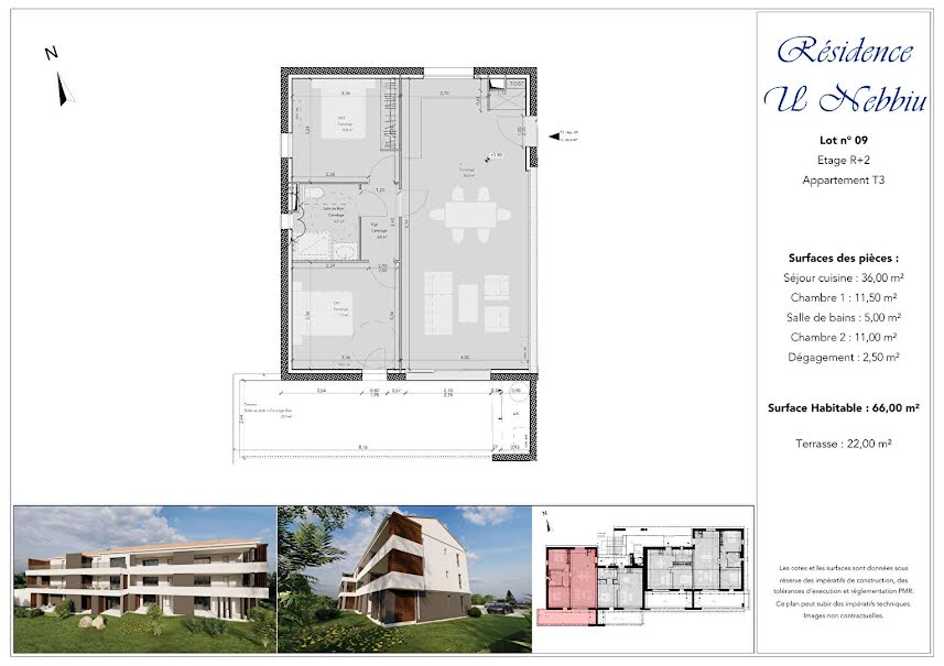 Vente appartement 3 pièces 66 m² à Oletta (20232), 308 000 €