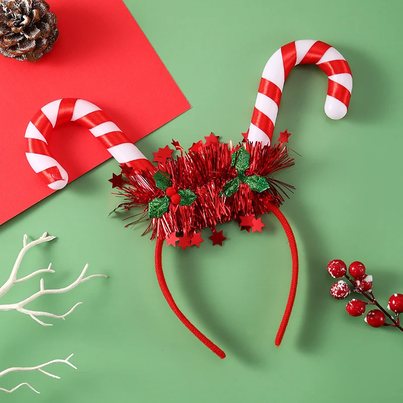 Serre-tête de Noël lumineux avec arbre, flocon de neige ou bois de renne. Bandeau clignotant pour coiffure festive Joyeux Noël.