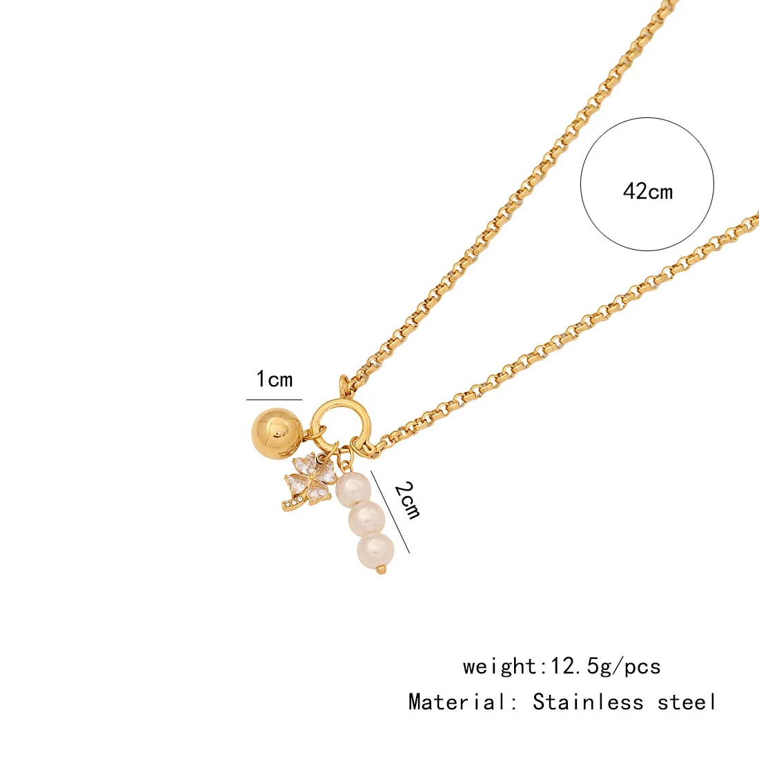Title 4, Collier Fleurs Coeur Amour Ornement Acier Inoxy...