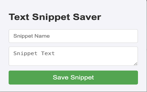 Text Snippet Saver