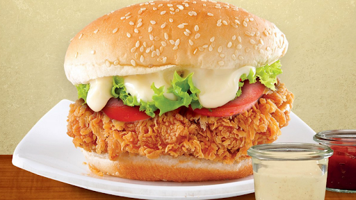 Crispy Fried Peri Peri Chicken Burger