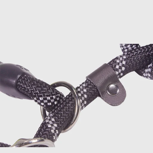 Reflective P Chain Large Dog Leash Slip Collar 2 Handles pet Walking Lead Long short Dog Rope Double handle For Medium b
