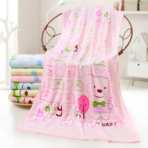 Title 7, Microfiber Cartoon Cute Printed Bath Towel, sup...