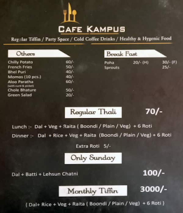 Cafe Kampus menu 