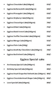 Cake Corner menu 1