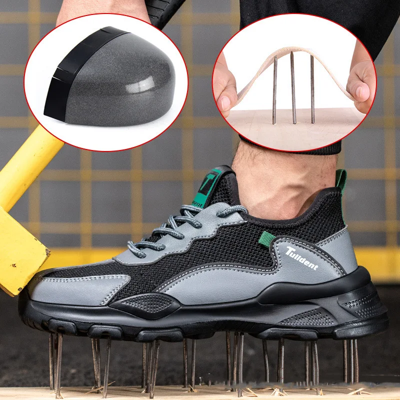 Sapatos de trabalho masculinos à prova de impacto e perfuração. Segurança e proteção para seus pés em ambientes exigentes.