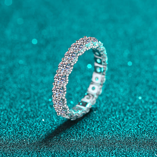 Title 2, Group Inlaid Mossstone Ring Sterling Silver Pla...