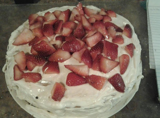 Strawberry short cake, Boxed cake cheat :) Super easy and yummy!