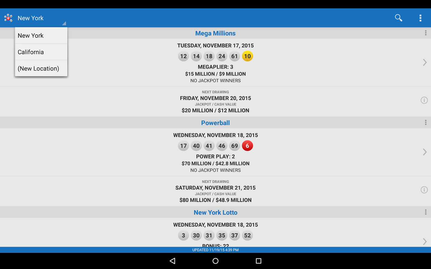 Lotto Results - Mega Millions Powerball Lottery US - Android Apps on Google Play1440 x 900