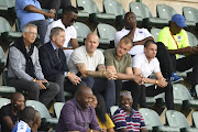 Stuart Baxter and his children during the Absa Premiership match between SuperSport United and Bloemfontein Celtic at Lucas Moripe Stadium on January 20, 2019 in Pretoria, South Africa. 