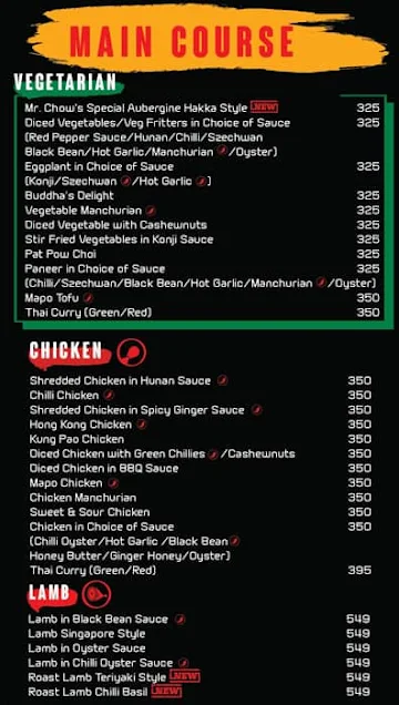 Mr. Chow's menu 