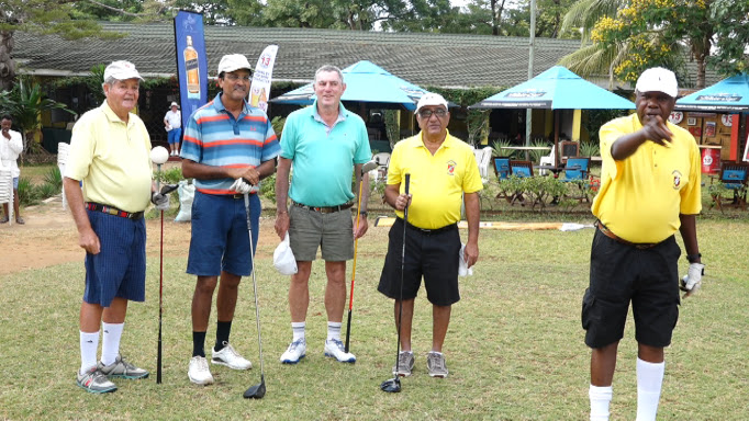 Some of the golfers prepare to begin playing in the tournament at Malindi Golf and country club