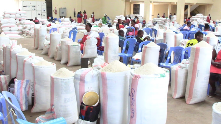 Rice harvested from Mwea Irrigation Scheme