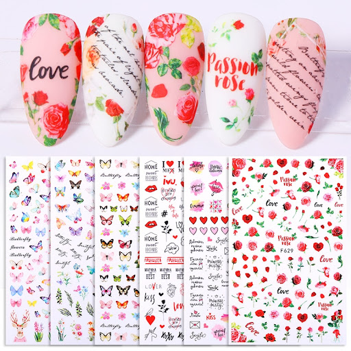 Title 5, Lavender Manicure Nail Stickers. Get perfect na...