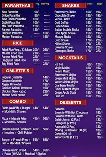 Candy Crush Cafe menu 