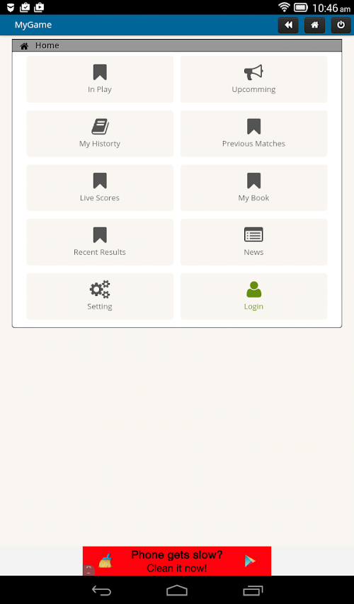 Android application My Game - Cricket Betting screenshort