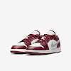 gs air jordan 1 low cherry wood red/white/cement gray