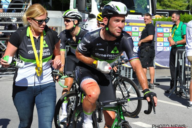 Onfortuinlijke Mark Cavendish moet net als Peter Sagan de Tour verlaten