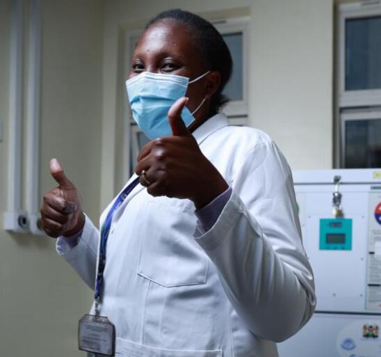 Shiprah Maina, social worker, KNH: “I am very happy the vaccine finally here. We are exposed to many people at work but now I feel safer because I have had the Covid-19 vaccine.”