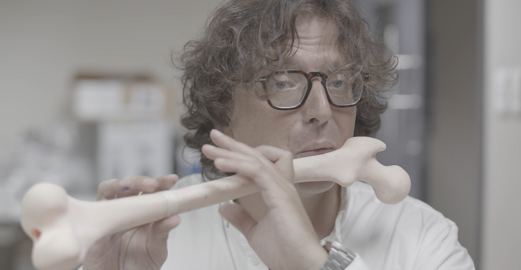 Composer and improviser Alessandro Gigli plays the bone flute.