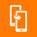 Orange data transfer icon