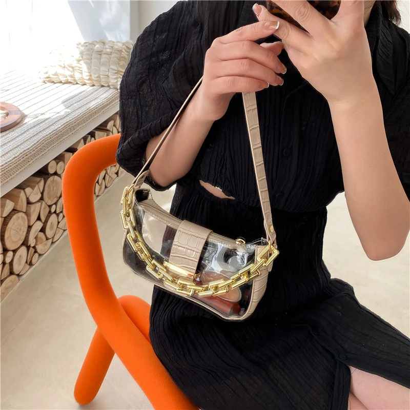 Sac à bandoulière coréen en chaîne acrylique, un accessoire tendance et pratique pour les femmes, parfait pour compléter votre style.