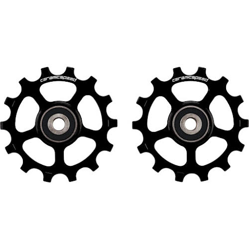 Ceramic Speed Pulley Wheels for Shimano XT/XTR 12-Speed - 14 Tooth - Coated Races - Alloy - Black