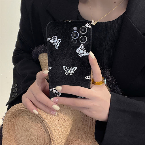 Title 2, New Plush Dark Butterfly Phone Case, drop resis...