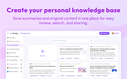 Briefy: AI summarizer with visual views for webpages, YouTube, PDFs Preview 5