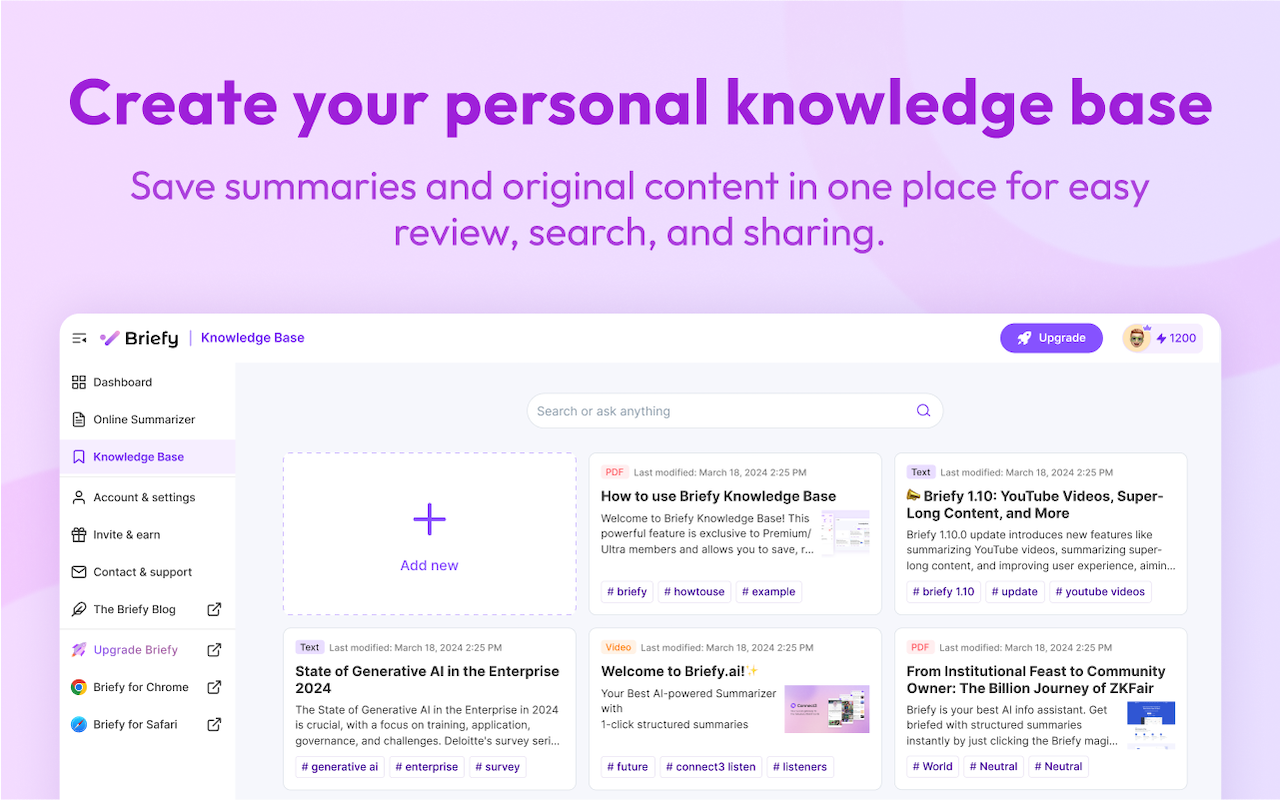 Briefy: AI summarizer with visual views for webpages, YouTube, PDFs Chrome Extension Image 5