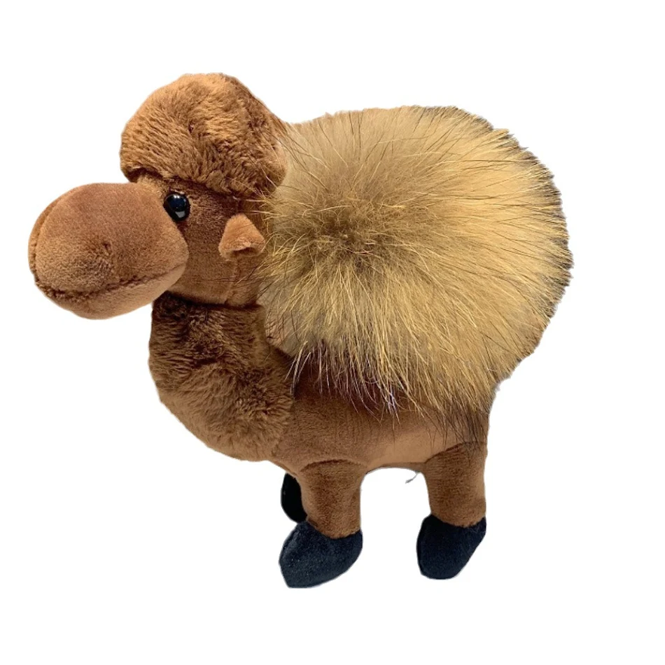 Pluizige Fur Ball Camel Doll hanger sleutelhanger. Een schattig accessoire, ideaal voor sleutels, tassen of als een charmant cadeau.