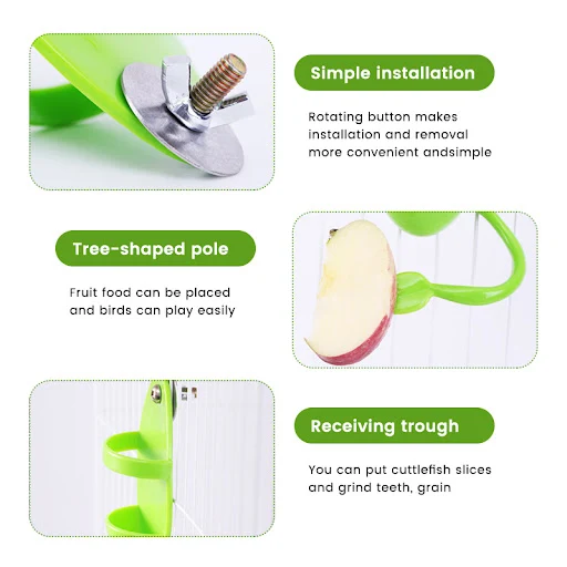 Parrot Food Feeder Bird Perching Frame Fun Bird Cage Feeder Parrot Feeding Toy Plastic Pet Feeding Supplies Parrot Feedi