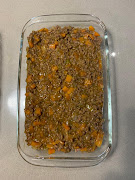 Cottage pie filling made with beef mince.