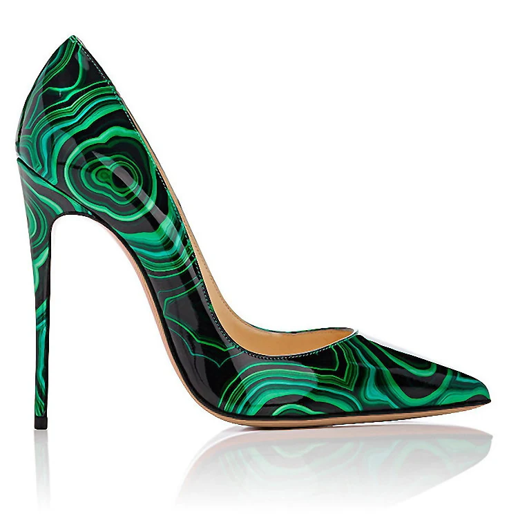 Escarpins à Talons Hauts Imprimé Automne 12CM Bout Pointu Stiletto Mode Professionnel. Chaussures tendance pour un look élégant et professionnel.